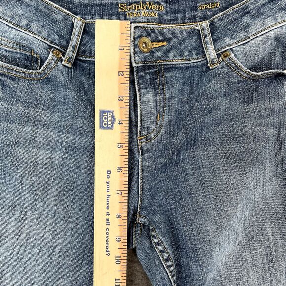 Simply Vera Vera Wang Women's Sz 6 Straight Cut Mid Wash Jeans - Flaws See Pics - Picture 9 of 16